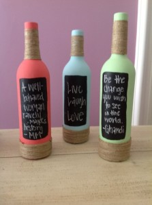chalkboard wine bottles